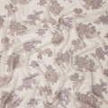 Ivory Floral Pure Silk Chiffon Fabric with Metallic Lurex, 110 Cms Width, South Korea-D25246