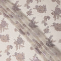 Ivory Floral Pure Silk Chiffon Fabric with Metallic Lurex, 110 Cms Width, South Korea-D25246
