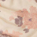 Cream Peach Floral Pure Silk Chiffon Fabric with Metallic Lurex, 110 Cms Width, South Korea-D25244 Regal Fabrics