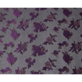 Black Purple Floral Pure Silk Chiffon Fabric with Metallic Lurex, 110 Cms Width, South Korea-D25251