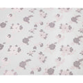 White Pink Floral Pure Silk Chiffon Fabric with Metallic Lurex, 110 Cms Width, South Korea-D25254