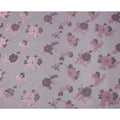 Grey Pink Floral Pure Silk Chiffon Fabric with Metallic Lurex, 110 Cms Width, South Korea-D25252
