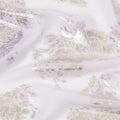 Light Lavender Floral Pure Silk Chiffon Fabric with Metallic Lurex, 110 Cms Width, South Korea-D25250
