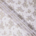 Light Lavender Floral Pure Silk Chiffon Fabric with Metallic Lurex, 110 Cms Width, South Korea-D25250