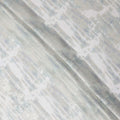 White Silver Abstract Metallic Lurex Pure Silk Chiffon Fabric, 110 Cms Width, South Korea-D25237