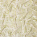 Cream Green Abstract Pure Silk Chiffon Fabric, 110 Cms Width, South Korea, with Metallic Lurex-D25238