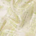 Cream Green Abstract Pure Silk Chiffon Fabric, 110 Cms Width, South Korea, with Metallic Lurex-D25238