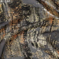Black Abstract Metallic Lurex Pure Silk Chiffon Fabric, 110 Cms Width, South Kore-D25236
