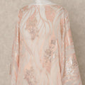 Peach Traditional Somali Silk Chiffon Dirac Fabric with Metallic Lurex, 3.5 Mtrs Piece, Width 140 Cms, Made in South Korea-D26496