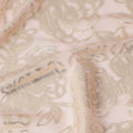 Light Pink Silver Metallic Floral Design Premium Silk Chiffon Fabric, 110 Cms Width, Made in South Korea-D25968