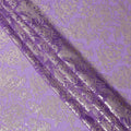 Lavender Gold Metallic Floral Design Premium Silk Chiffon Fabric, 110 Cms Width, Made in South Korea-D25966