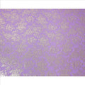 Lavender Gold Metallic Floral Design Premium Silk Chiffon Fabric, 110 Cms Width, Made in South Korea-D25966
