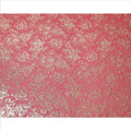 Coral Gold Metallic Floral Design Premium Silk Chiffon Fabric, 110 Cms Width, Made in South Korea-D25969