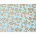 Aqua Blue Gold Metallic Lurex Floral Design Premium Silk Chiffon Fabric, 110 Cms Width, Made in South Korea-D25957