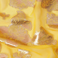 Yellow Gold Metallic Lurex Floral Design Premium Silk Chiffon Fabric, 110 Cms Width, Made in South Korea-D25956