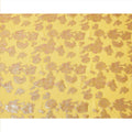 Yellow Gold Metallic Lurex Floral Design Premium Silk Chiffon Fabric, 110 Cms Width, Made in South Korea-D25956