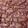 Maroon Gold Metallic Lurex Floral Design Premium Silk Chiffon Fabric, 110 Cms Width, Made in South Korea-D25959