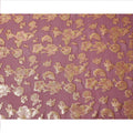 Maroon Gold Metallic Lurex Floral Design Premium Silk Chiffon Fabric, 110 Cms Width, Made in South Korea-D25959