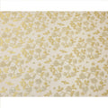 Golden Yellow Metallic Floral Embroidered Design Premium Silk Chiffon Fabric, 110 Cms Width, Made in South Korea-D25972