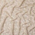 Ivory Gold Metallic Lurex Design Premium Silk Chiffon Fabric, 110 Cms Width, Made in South Korea-D25949