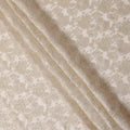 Ivory Gold Metallic Lurex Design Premium Silk Chiffon Fabric, 110 Cms Width, Made in South Korea-D25949