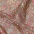 Brown Gold Metallic Lurex Design Premium Silk Chiffon Fabric, 110 Cms Width, Made in South Korea-D25950