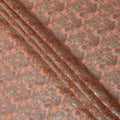 Peach Gold Metallic Lurex Design Premium Silk Chiffon Fabric, 110 Cms Width, Made in South Korea-D25954