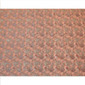 Peach Gold Metallic Lurex Design Premium Silk Chiffon Fabric, 110 Cms Width, Made in South Korea-D25954