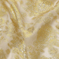 Golden Metallic Lurex Design Premium Silk Chiffon Fabric, 110 Cms Width, Made in South Korea-D25953