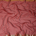 Coral Red Wrinkle Silk Chiffon Fabric with Golden Border Stripe Lightweight Sheer Textured Fabric for Sarees Dresses Dupattas and Crafts 110 Cms Wide South Korea Origin-D27668 Regal Fabrics