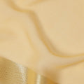 Yellow Wrinkle Silk Chiffon Fabric with Golden Border Stripe Lightweight Sheer Textured Fabric for Sarees Dresses Dupattas and Crafts 110 Cms Wide South Korea Origin-D27666 Regal Fabrics