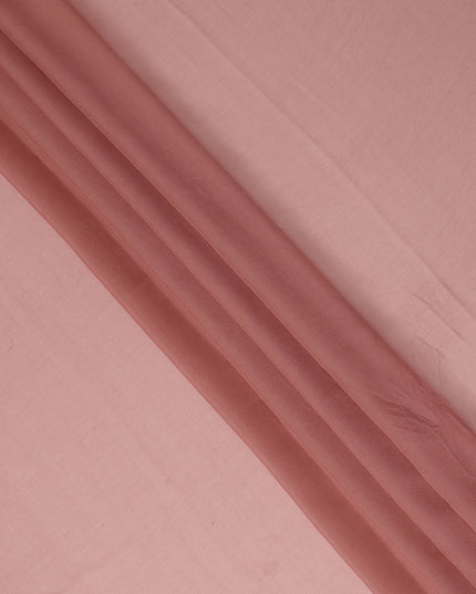 Pink Wrinkle Silk Chiffon Fabric with Golden Border Stripe Lightweight Sheer Textured Fabric for Sarees Dresses Dupattas and Crafts 110 Cms Wide South Korea Origin-D27659