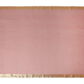 Pink Wrinkle Silk Chiffon Fabric with Golden Border Stripe Lightweight Sheer Textured Fabric for Sarees Dresses Dupattas and Crafts 110 Cms Wide South Korea Origin-D27659