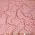 Pink Wrinkle Silk Chiffon Fabric with Golden Border Stripe Lightweight Sheer Textured Fabric for Sarees Dresses Dupattas and Crafts 110 Cms Wide South Korea Origin-D27662