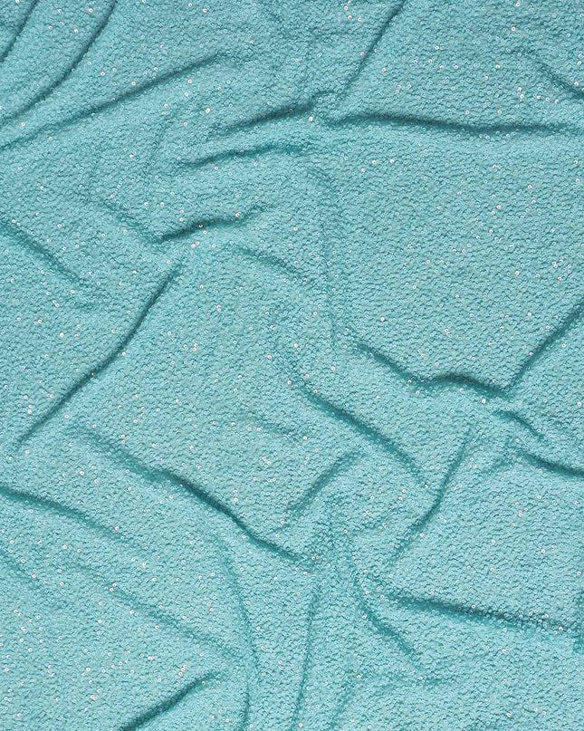 Turquoise Blue Silk Georgette Sequin Fabric 110cm