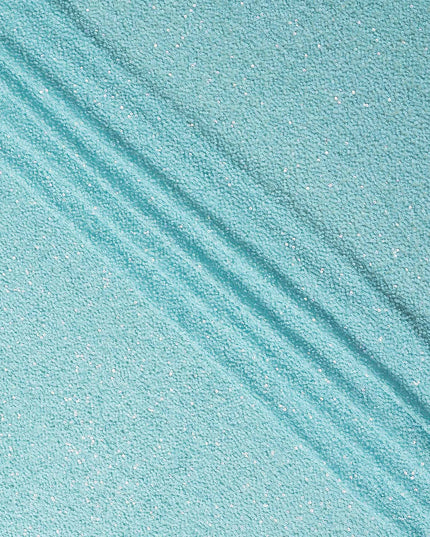 Turquoise Blue Silk Georgette Sequin Fabric 110cm