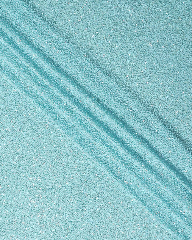 Turquoise Blue Silk Georgette Sequin Fabric 110cm