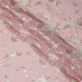 Blush Pink Floral Silk Chiffon Fabric with Metallic Lurex, 140 Cms, South Korea-D25481