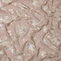 Dusty Rose Floral Silk Chiffon Fabric with Metallic Lurex, 140 Cms, South Korea-D25483