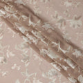 Dusty Rose Floral Silk Chiffon Fabric with Metallic Lurex, 140 Cms, South Korea-D25483