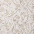 Ivory Floral Silk Chiffon Fabric with Metallic Lurex, 140 Cms, South Korea-D25484