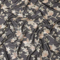 Black Floral Silk Chiffon Fabric with Metallic Lurex, 140 Cms, South Korea-D25480