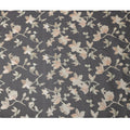 Black Floral Silk Chiffon Fabric with Metallic Lurex, 140 Cms, South Korea-D25480