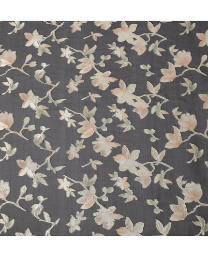 Black Traditional Somali Silk Georgette Chiffon Dirac Fabric with Metallic Lurex, 3.5 Mtrs Piece, Width 140 Cms, Made in South Korea-D26509