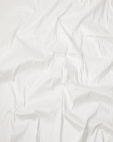 White Plain Pure Raw Silk Fabric, 140 Cms Width, Made in India-D25980