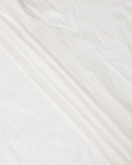 White Plain Pure Raw Silk Fabric, 140 Cms Width, Made in India-D25980