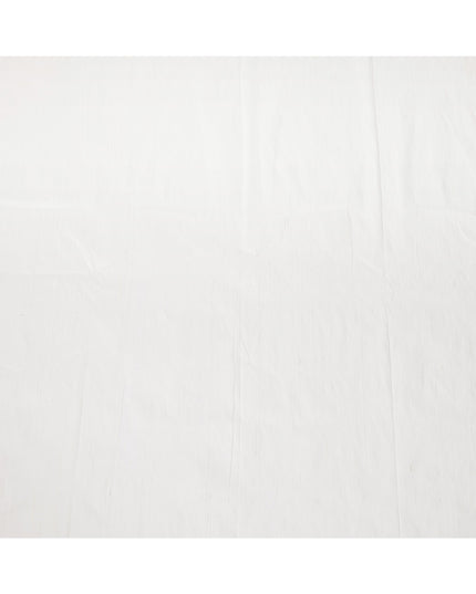 White Plain Pure Raw Silk Fabric, 140 Cms Width, Made in India-D25980
