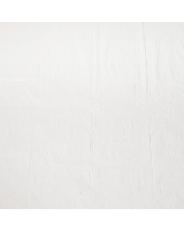 White Plain Pure Raw Silk Fabric, 140 Cms Width, Made in India-D25980
