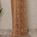 Golden Bronze Premium French 2 Tone Chantilly Saree Lace 5.5 Mtrs Length 110 Cms Width Designer Net Fabric Made In France, Blouse Not Included-D28111