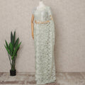 Mint Green Premium French 2-Tone Chantilly Lace Saree Fabric – 5.5 Meters Length, 110 Cms Width, Imported from France-D25703